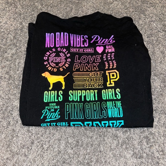 PINK Victoria's Secret Tops - Pink MULTICOLORED Sweatshirt XS🖤💜💚